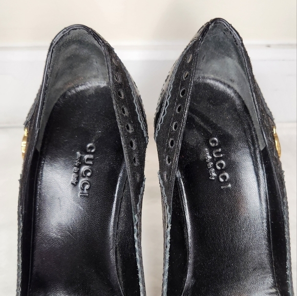 Gucci Black Brogue Pump Heels - Picture 11 of 13